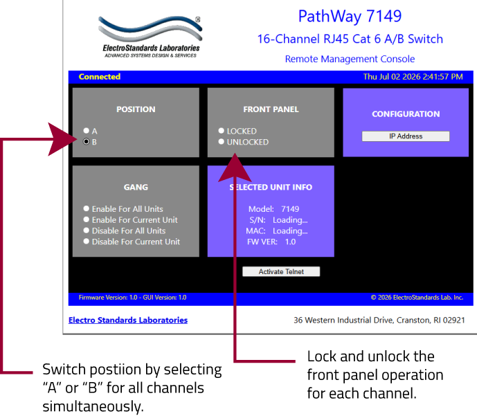 PathWay Model 7149 Switch Position screen capture